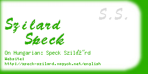 szilard speck business card